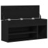 Banco zapatero roble negro 102x30,5x45 cm madera de