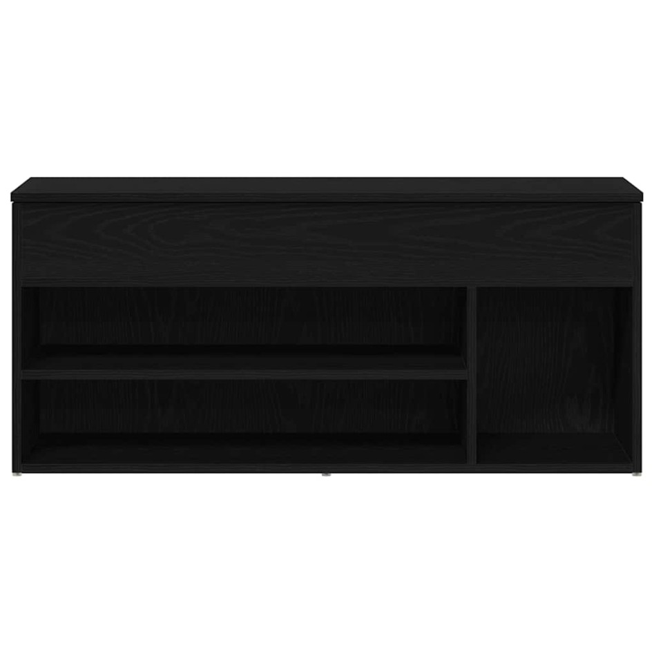 Banco zapatero roble negro 102x30,5x45 cm madera de