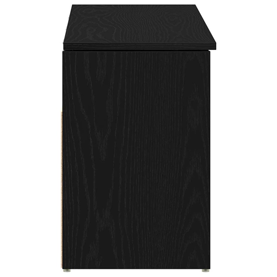 Banco zapatero roble negro 102x30,5x45 cm madera de