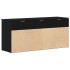 Banco zapatero roble negro 102x30,5x45 cm madera de