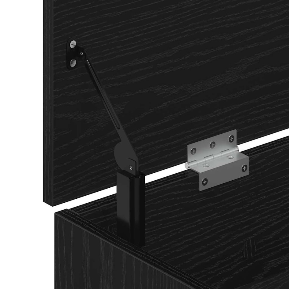 Banco zapatero roble negro 102x30,5x45 cm madera de