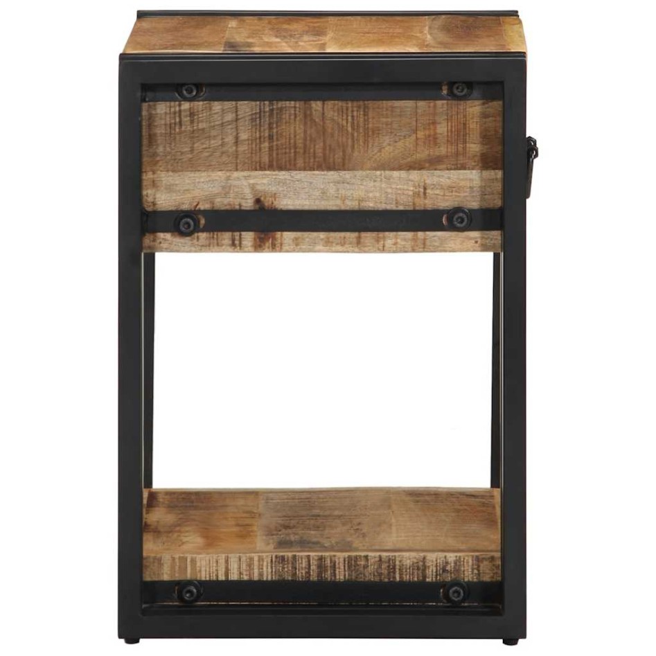 Mesita de noche madera maciza de mango 40x35x50