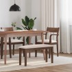 Banco 90 cm Madera Maciza Marrón Caucho