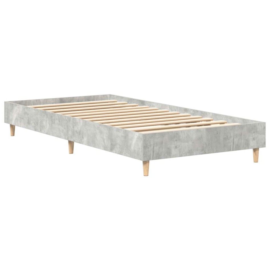 Estructura de cama sin colchón madera gris hormigón