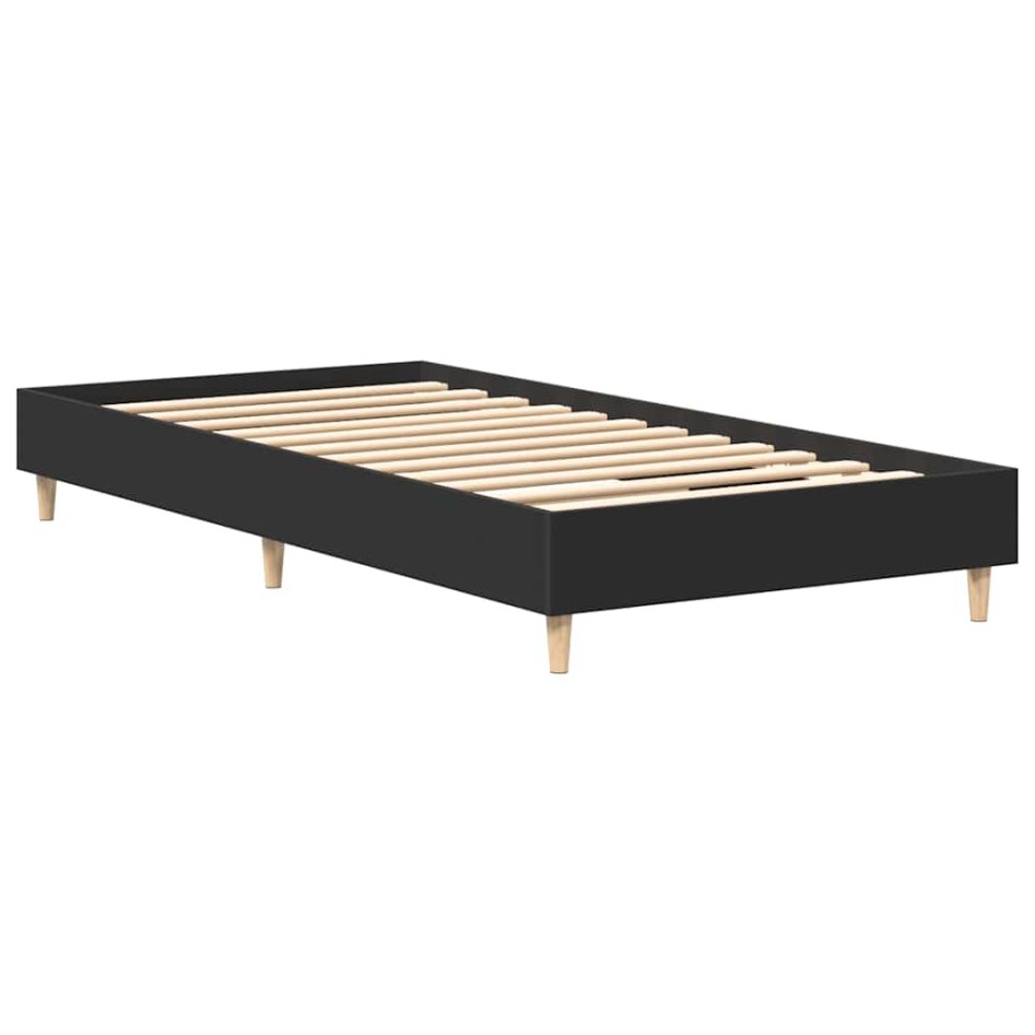 Estructura de cama sin colchón madera negra 75x190