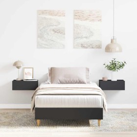 Estructura de cama sin colchón madera negra 100x200