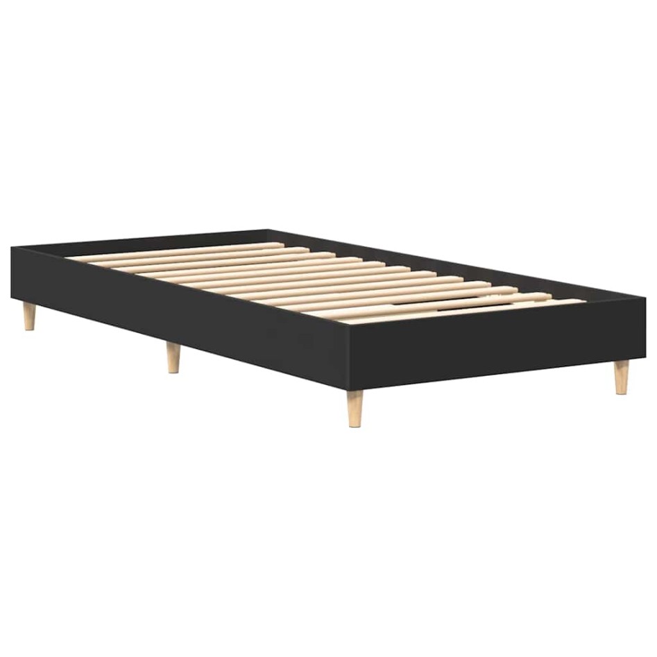 Estructura de cama sin colchón madera negra 100x200