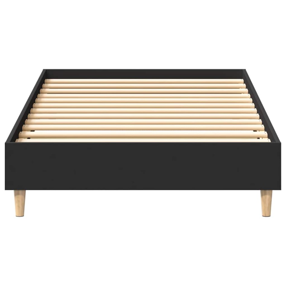 Estructura de cama sin colchón madera negra 100x200