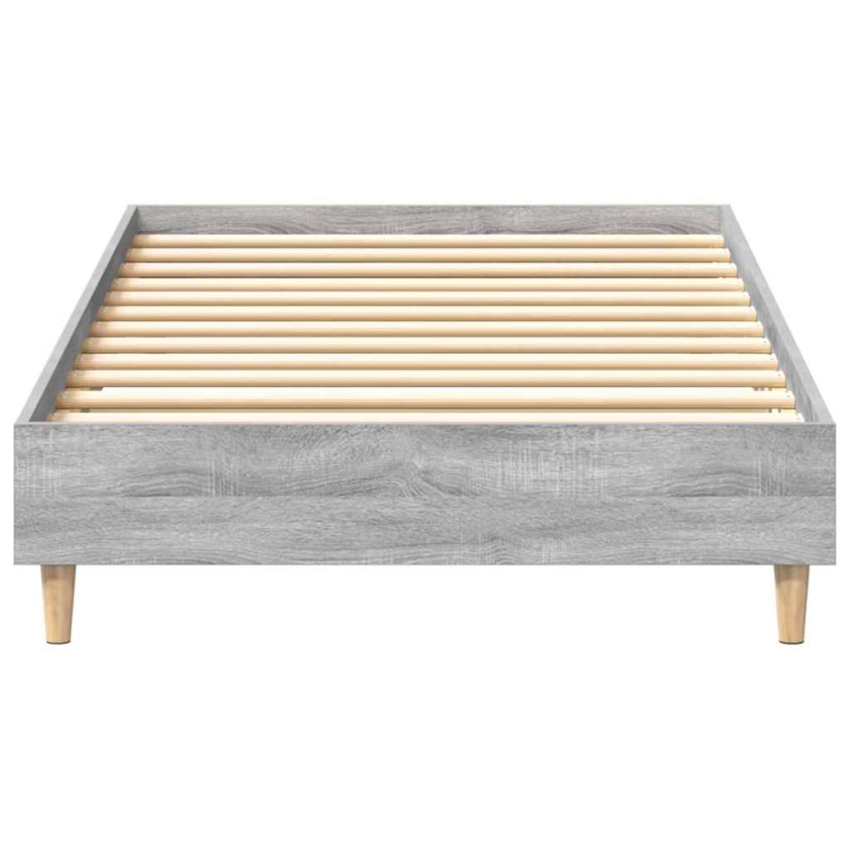 Estructura de cama sin colchón madera gris Sonoma 90x190