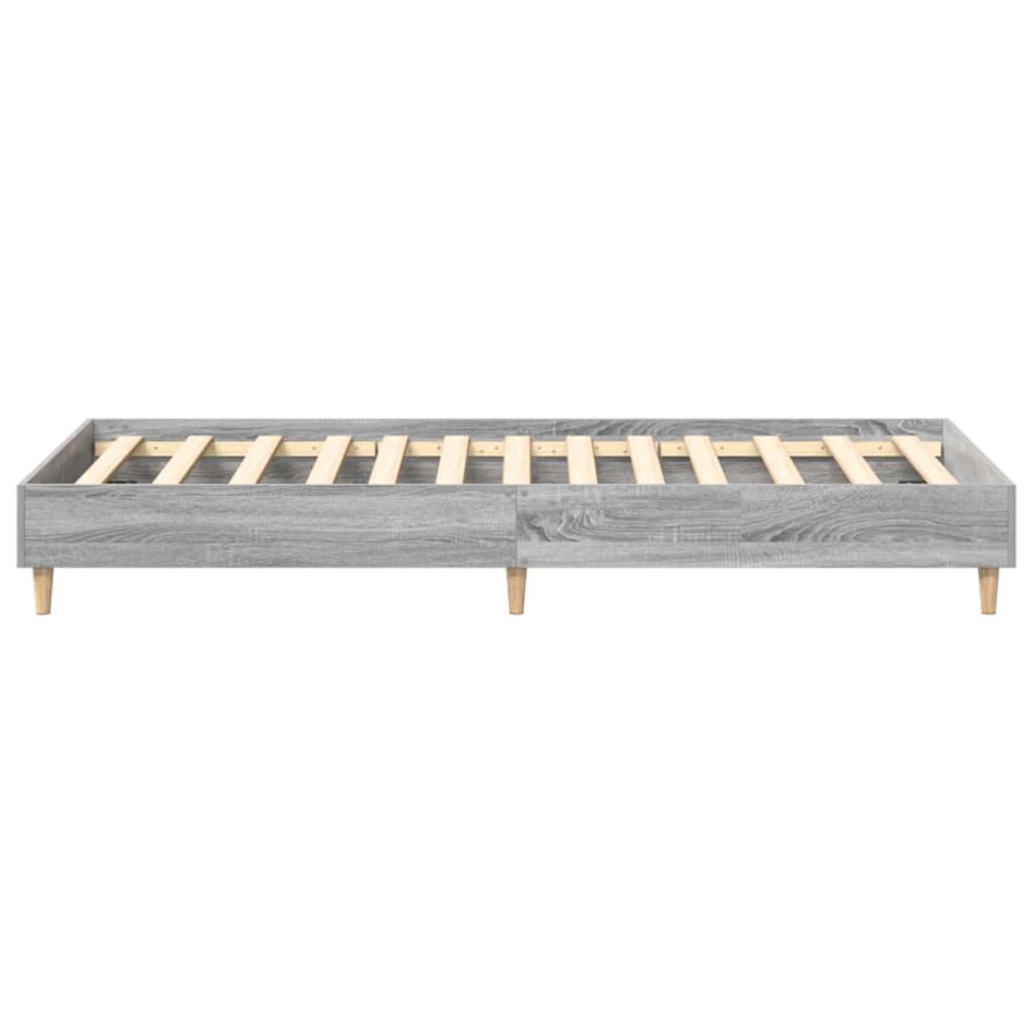 Estructura de cama sin colchón madera gris Sonoma 90x190