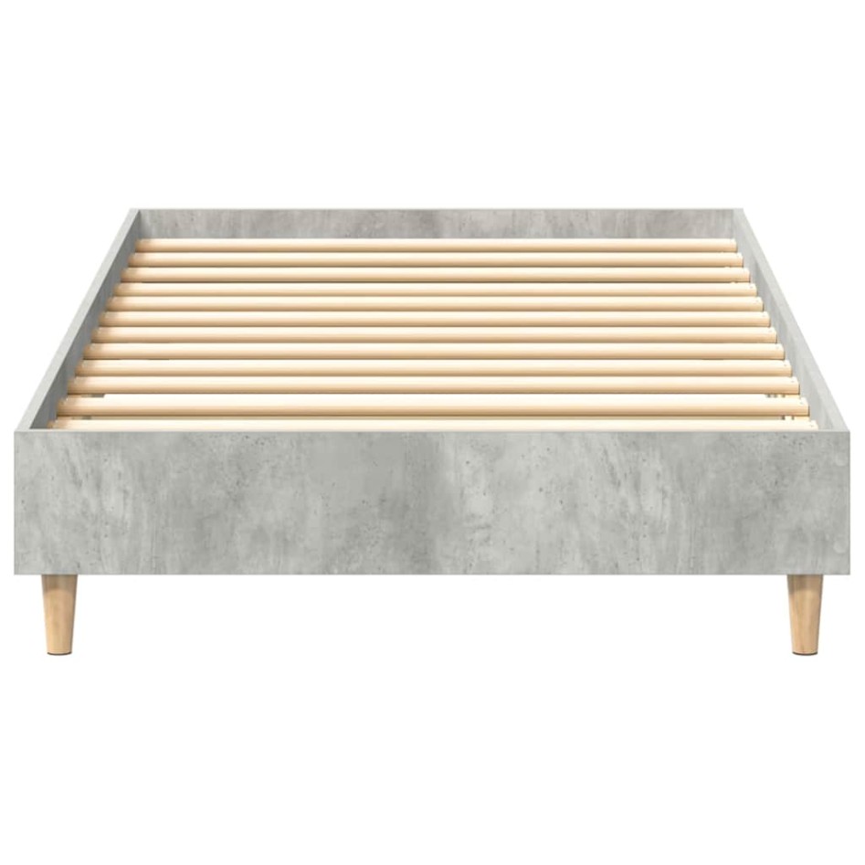 Estructura de cama sin colchón madera gris hormigón 75x190