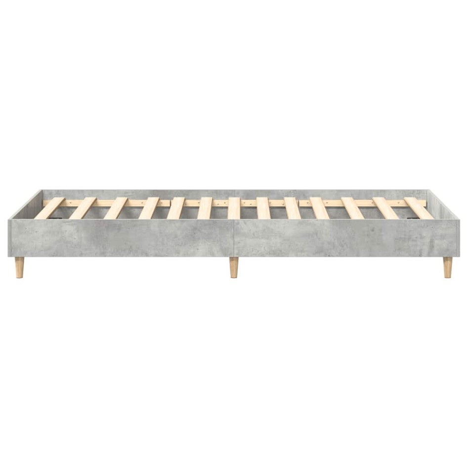 Estructura de cama sin colchón madera gris hormigón 75x190