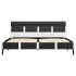 Estructura de cama con LED de cuero sintético gris 140x200