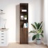 Aparador alto roble marrón 37,5x35x180 cm madera de