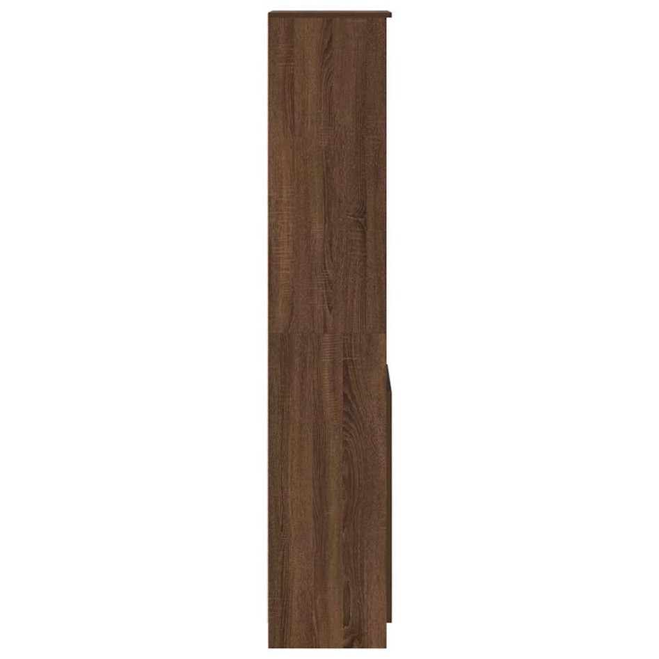 Aparador alto roble marrón 37,5x35x180 cm madera de