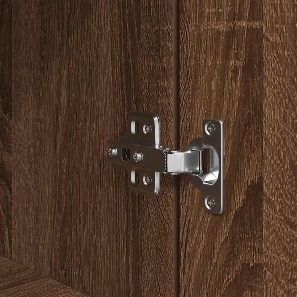 Aparador alto roble marrón 37,5x35x180 cm madera de