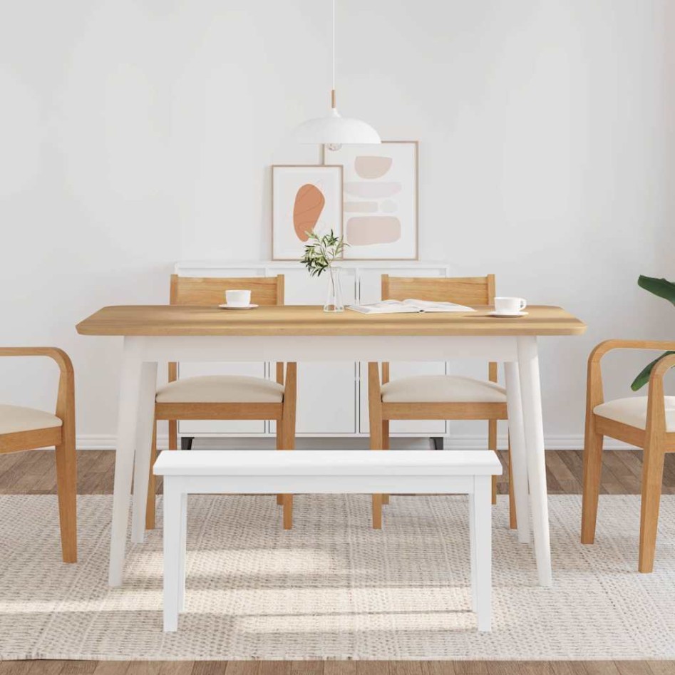 Banco 90 cm madera maciza caucho