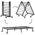 Estructura de cama sin colchón plegable negro acero 100x190