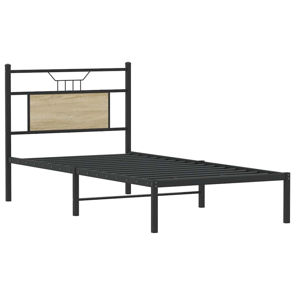 Estructura de cama sin colchón madera roble Sonoma 75x190