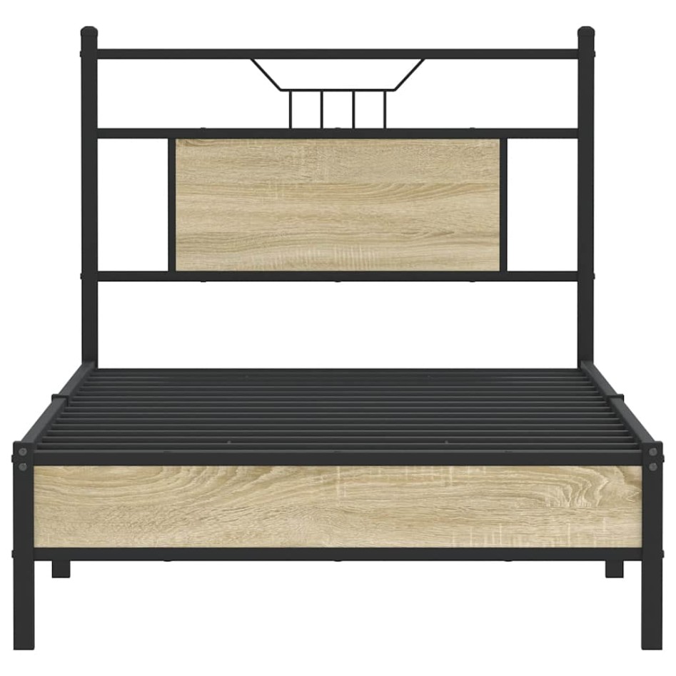 Estructura de cama sin colchón madera roble Sonoma 75x190