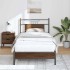 Estructura de cama sin colchón madera marrón roble 75x190