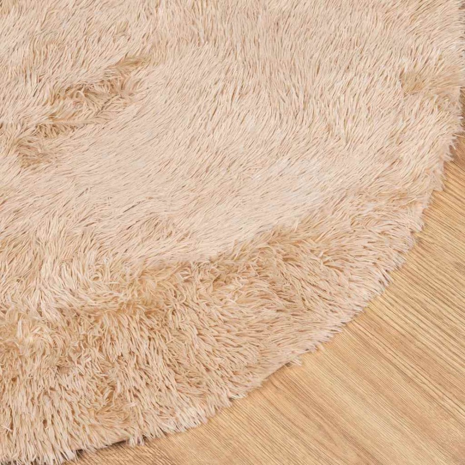 Alfombra peluda de pelo largo NAVARRA beige 240x240cm
