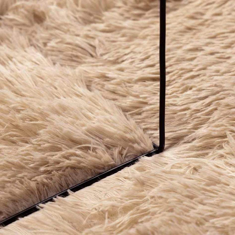 Alfombra peluda de pelo largo NAVARRA beige 240x240cm