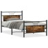 Estructura de cama sin colchón madera roble ahumado 100x200