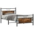 Estructura de cama sin colchón madera roble ahumado 100x200
