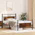 Estructura de cama sin colchón madera roble ahumado 100x200