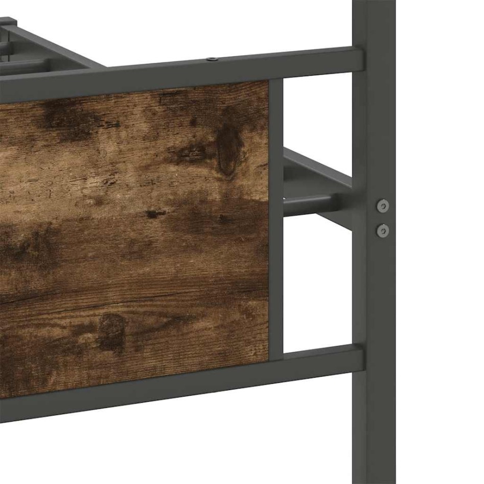 Estructura de cama sin colchón madera roble ahumado 100x200