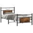Estructura de cama sin colchón madera roble ahumado 90x200