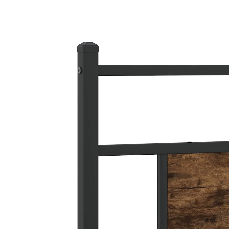 Estructura de cama sin colchón madera roble ahumado 90x200