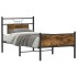 Estructura cama sin colchón madera roble ahumado 80x200
