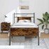Estructura cama sin colchón madera roble ahumado 80x200