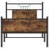 Estructura cama sin colchón madera roble ahumado 80x200