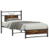 Estructura cama sin colchón madera roble ahumado 80x200