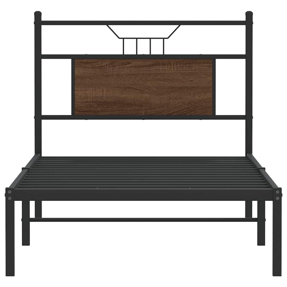 Estructura de cama sin colchón madera marrón roble 90x190