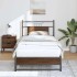 Estructura de cama sin colchón madera marrón roble 90x200