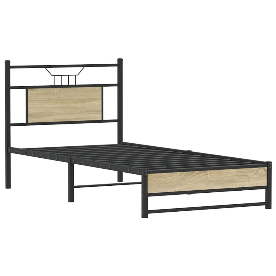 Estructura de cama sin colchón madera roble Sonoma 90x200