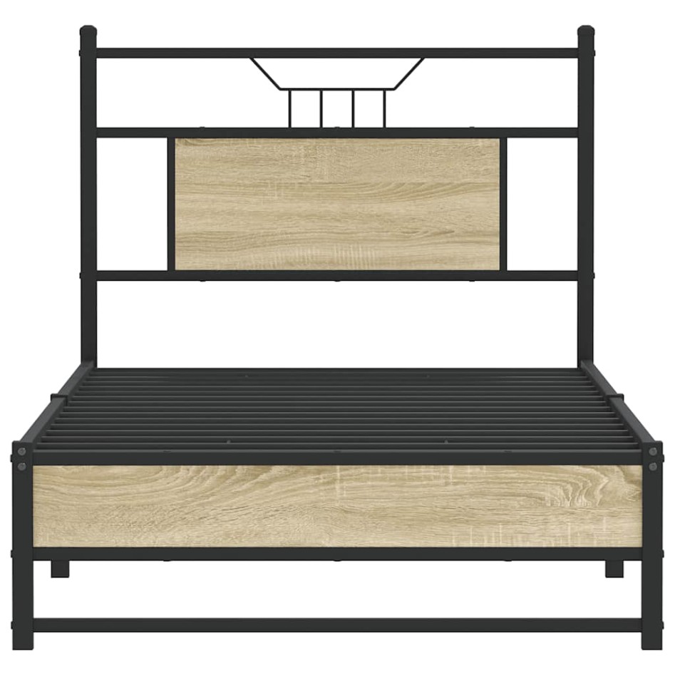 Estructura de cama sin colchón madera roble Sonoma 90x200
