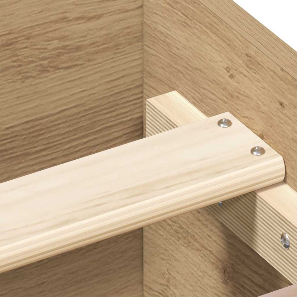 Estructura de cama sin colchón roble artesanal 100x200