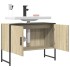 Armario lavabo baño madera ingeniería roble Sonoma 80x33x60