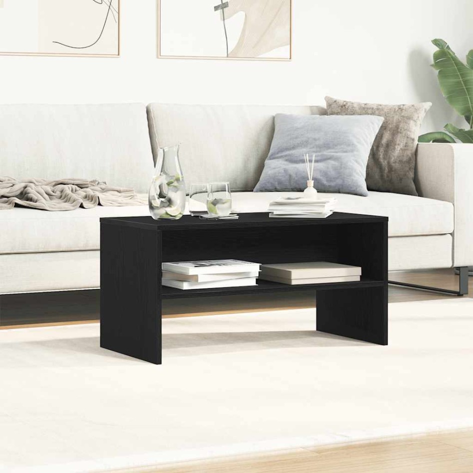 Mueble de TV madera de ingeniería roble negro 80x40x40