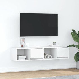 Muebles de TV 2 uds Blanco 60x31x25,5 cm Madera de