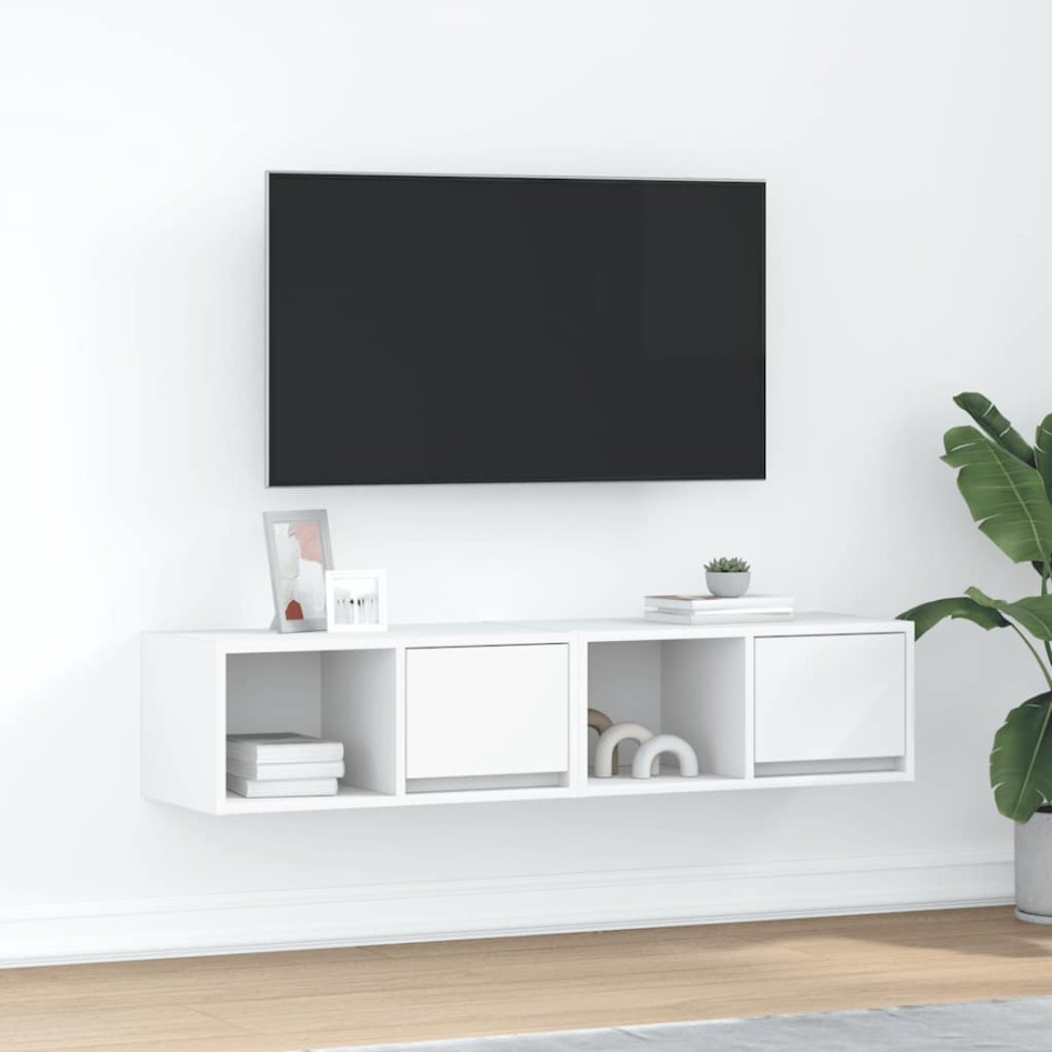 Muebles de TV 2 uds Blanco 60x31x25,5 cm Madera de