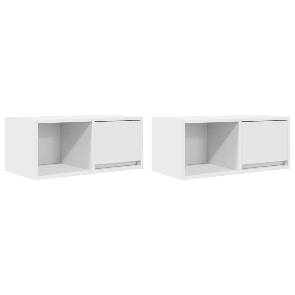 Muebles de TV 2 uds Blanco 60x31x25,5 cm Madera de