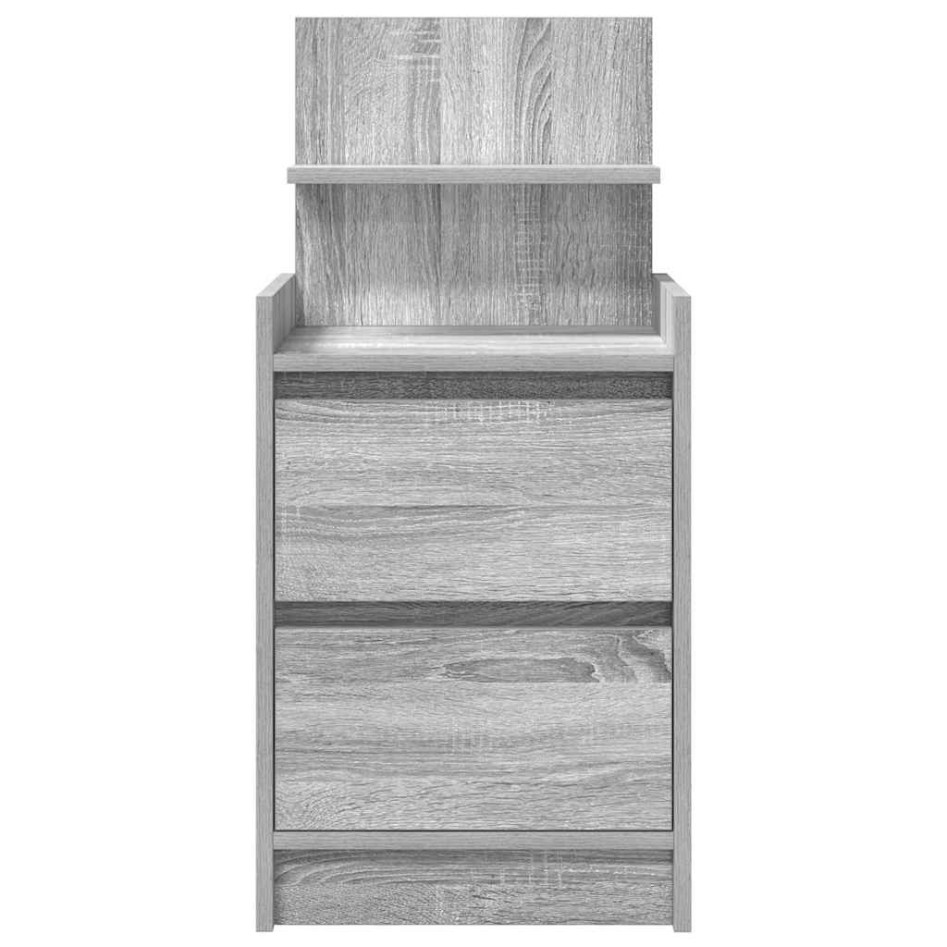 Mesilla de noche con 2 cajones gris Sonoma 38x34x80