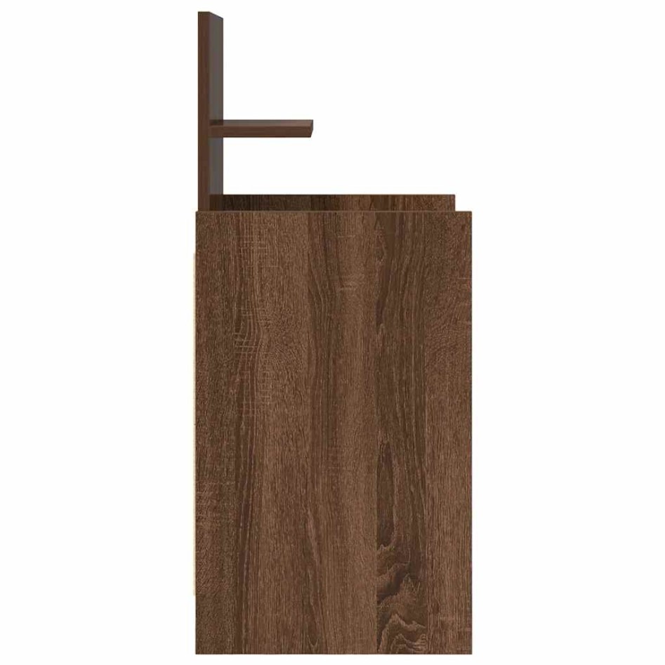 Mesilla de noche con 2 cajones roble marrón 38x34x80