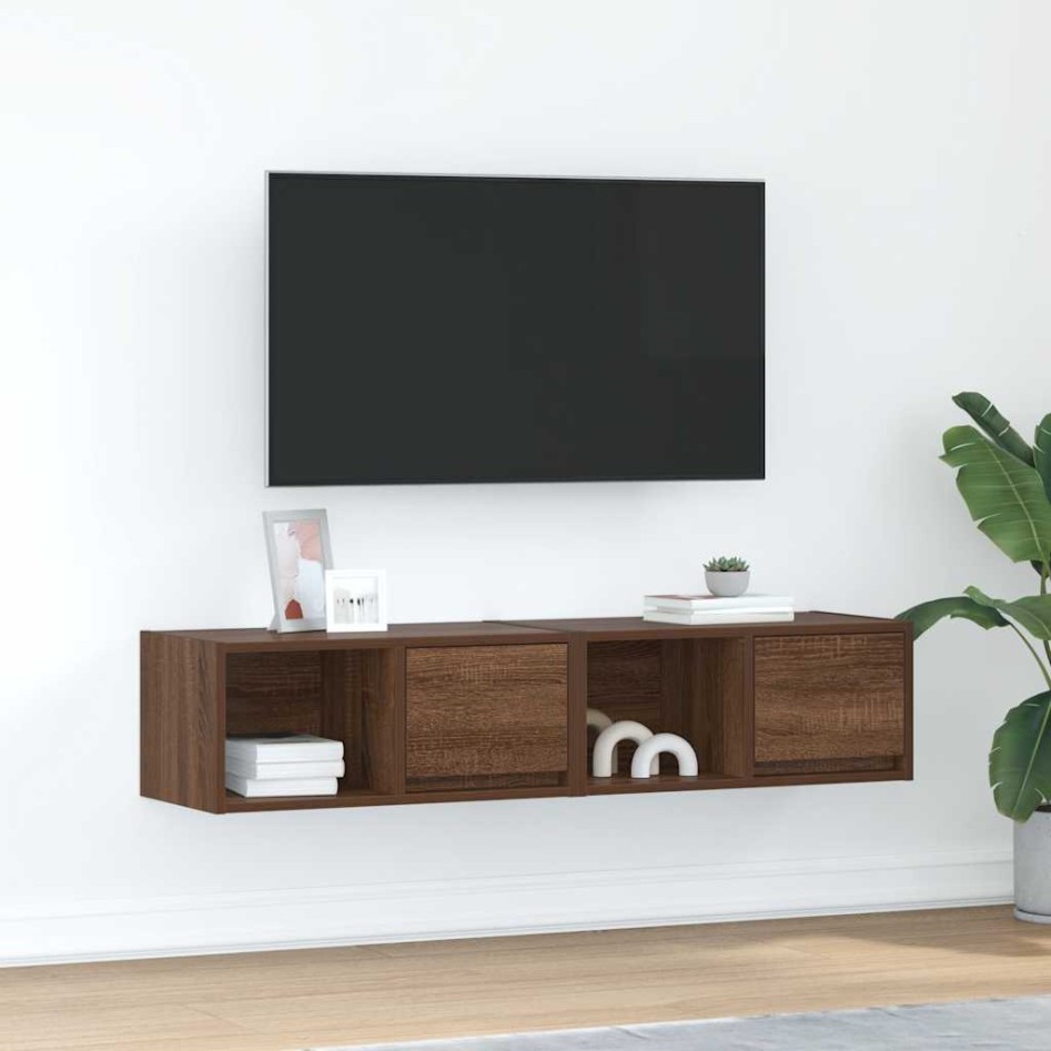 Muebles de TV 2uds Roble marrón 60x31x25,5 cm Madera